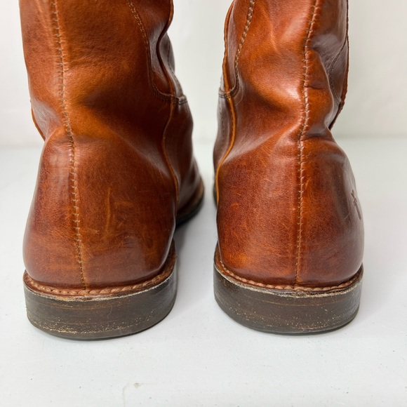 Frye Women’s 10 Paige Cognac Tall Riding Boots Wide Calf - Picture 11 of 16